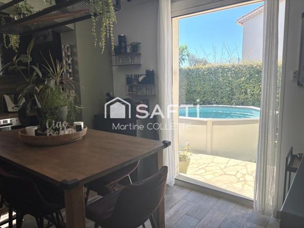Maison T4 avec jardin, piscine et garage, au calme et proche des commodités !