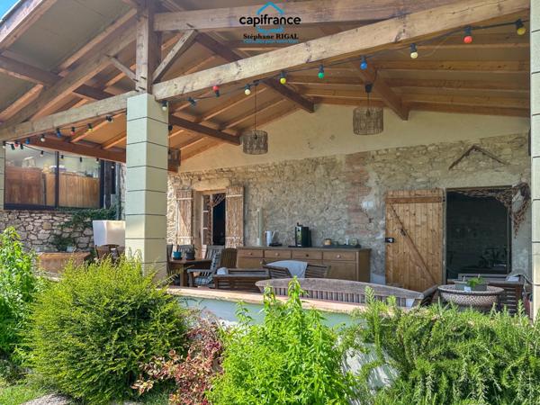 Propriete à vendre 8 pièces MONFLANQUIN (47) Maison de 190m2 sur terrain et jardin de 915m2 avec vues