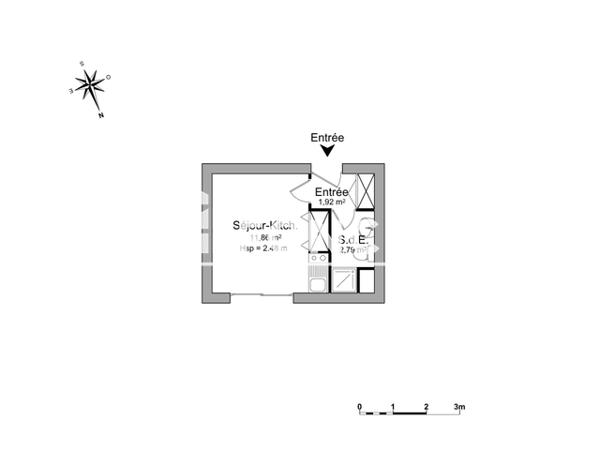 Location Studio 16.57 m² - QUAI DU HAVRE Rouen 76000