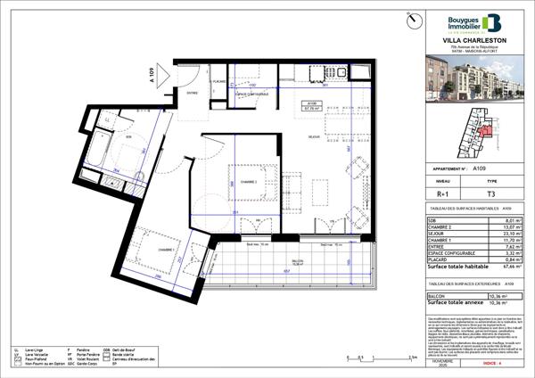 Appartement Maisons Alfort 3 pièces 67.94 m2