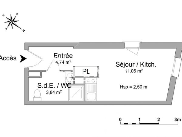 Location Studio 19.63 m² - 97 BD DE PARIS Marseille 13002