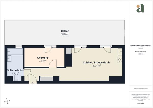 Vente Appartement 2 Pièces 37 m² Terrasse 31 m² Dernier Étage en vente à Rueil-Malmaison (92500)