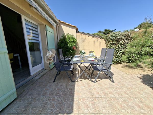 BRETIGNOLLES LA NORMANDELIERE dans une résidence sécurisée, venez découvrir cette charmante maisonnette lovée dans un écrin de verdure à deux pas des plages.
Sur la terrasse vous partagerez des repas entre amis ou avec votre famille à l'abri des regards et profiterez d'une exposition plein sud.
A votre disposition, une piscine et des terrains de tennis pour de joyeux moments de détente et de partage.
Un coin salon dans le jardin sera un endroit ressource idéal pour bouquiner où profiter des rayons de soleil.
A l'intérieur de la remise, une douche vous permettra de vous déssabler au retour de la plage.
Les baies vitrée s'ouvrent sur la pièce de vie lumineuse et astucieusement agencée. Depuis cet espace, vous accéderez à une chambre composée de deux lits superposés avec un coin penderie. 
A l'opposé, vous disposerez d'un wc indépendant et d'une salle d'eau refaite récemment.
La mezzanine offre une chambre intimiste très agréable et pourvue de rangements.
Vous aspirez au calme et à la détente, alors appelez moi pour découvrir cette pépite. Elle vous ravira et saura outre mesure constituer un investissement  très rentable si vous souhaitez ouvrir ce bien à la location.