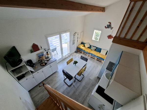 BRETIGNOLLES LA NORMANDELIERE dans une résidence sécurisée, venez découvrir cette charmante maisonnette lovée dans un écrin de verdure à deux pas des plages.
Sur la terrasse vous partagerez des repas entre amis ou avec votre famille à l'abri des regards et profiterez d'une exposition plein sud.
A votre disposition, une piscine et des terrains de tennis pour de joyeux moments de détente et de partage.
Un coin salon dans le jardin sera un endroit ressource idéal pour bouquiner où profiter des rayons de soleil.
A l'intérieur de la remise, une douche vous permettra de vous déssabler au retour de la plage.
Les baies vitrée s'ouvrent sur la pièce de vie lumineuse et astucieusement agencée. Depuis cet espace, vous accéderez à une chambre composée de deux lits superposés avec un coin penderie. 
A l'opposé, vous disposerez d'un wc indépendant et d'une salle d'eau refaite récemment.
La mezzanine offre une chambre intimiste très agréable et pourvue de rangements.
Vous aspirez au calme et à la détente, alors appelez moi pour découvrir cette pépite. Elle vous ravira et saura outre mesure constituer un investissement  très rentable si vous souhaitez ouvrir ce bien à la location.