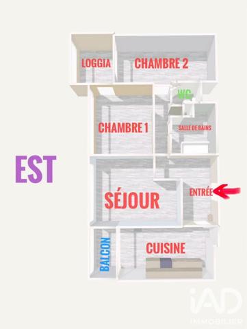 Appartement à vendre 3 pièces 57,32 m² Créteil