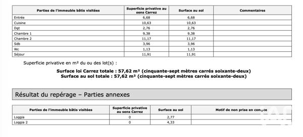 Appartement à vendre 3 pièces 57,32 m² Créteil