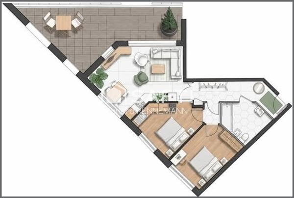 2e chambre possible (Voir Plans). Terrasse, Vue.