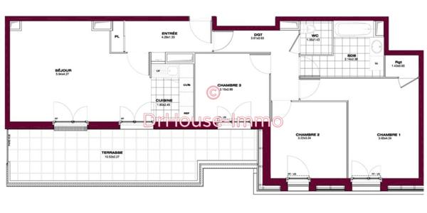 Appartement à louer 4 pièces de 81 m²