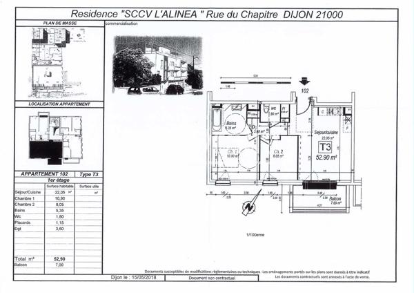 Appartement · Location Dijon (21000) 3 pièces · 53m²