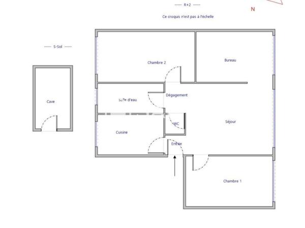 Appartement - 3 pièces  – 61,74 m²