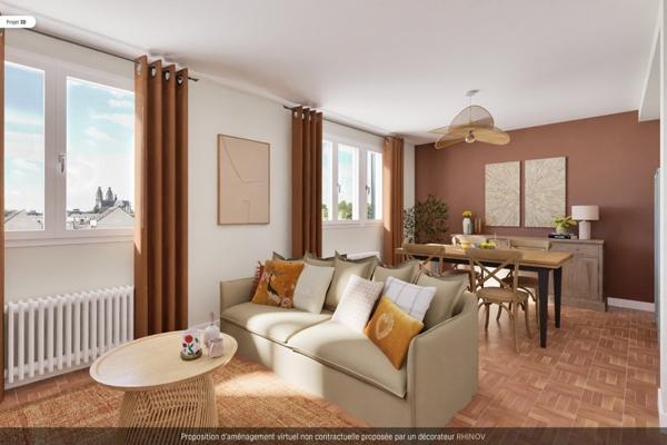 Appartement à vendre |  Tours |  3 pièces | 63 m²