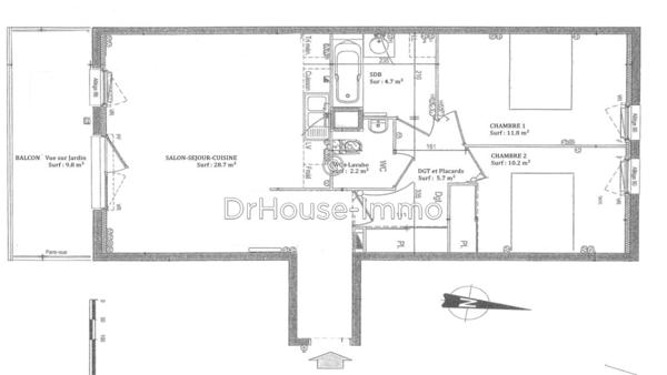 Appartement à vendre 3 pièces de 69 m²