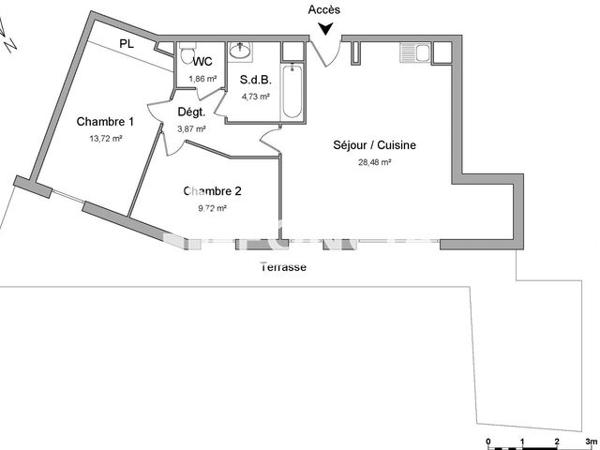 Location Appartement 3 pièces 62.38 m² - 284 AVENUE MICHEL JOURDAN Cannes La Bocca 06150
