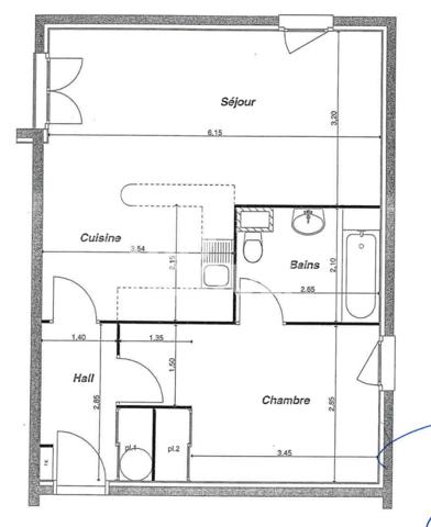2 pièces 50m2 - Dernier étage - Caluire Et Cuire