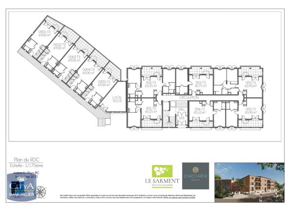 Appartement à louer 2 pièces 46.05m²