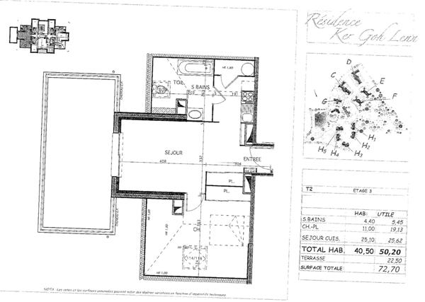 Vannes (56000) Bretagne - Vannes, très beau T2 meublé en résidence 3***