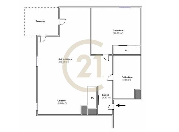 Appartement F2 Bis à vendre  2 pièces - 53 m2 MAIZIERES LES METZ - 57