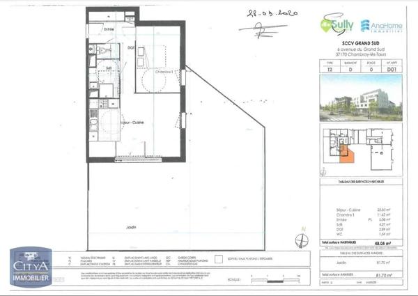 Appartement à louer 2 pièces 48.05m² Chambray-lès-Tours (37170)