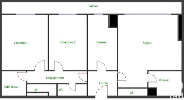 Appartement à vendre 3 pièces 70 m² L'Île-Saint-Denis