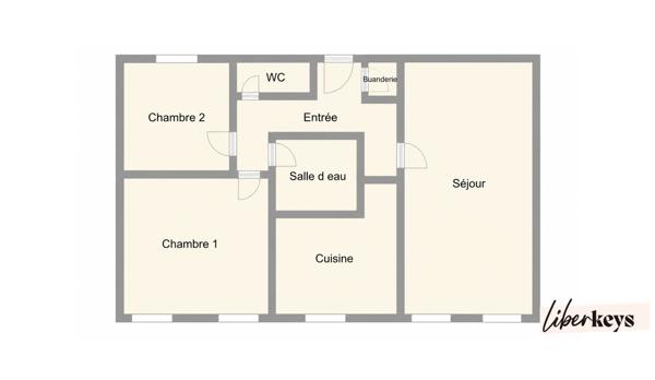 Appartement - 62 m² - T3 - Centre ville de Lesneven