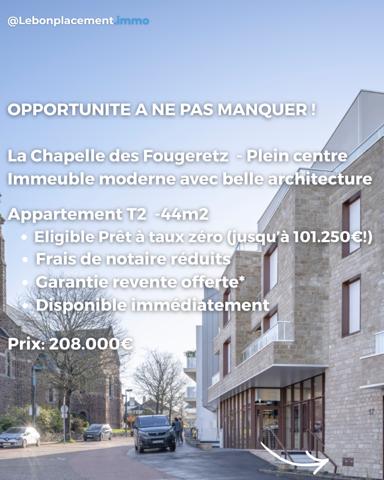 Thorigné-Fouillard (35235) THORIGNE FOUILLARD - PLEIN CENTRE - T2 avec BALCON et PARKING