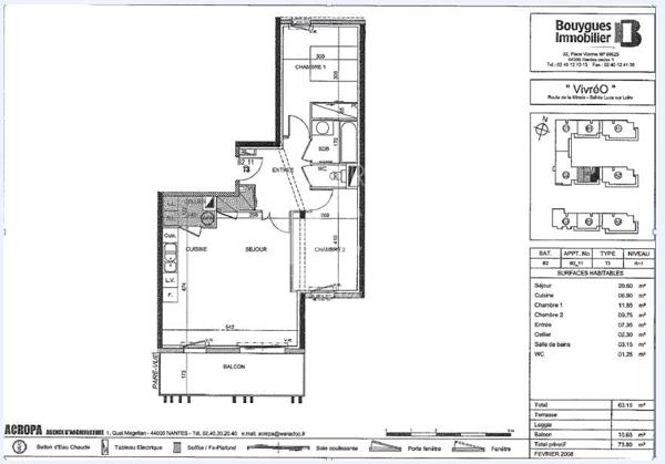 T3 63 m² lumineux avec terrasse et box ? Sainte-Luce-sur-Loire