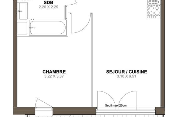 Appartement à vendre    2 pièces • 40,05 m2 Sain-Bel