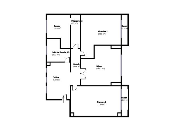 Appartement à vendre 4 pièces 59,45 m² Montrouge