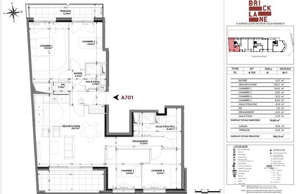 Appartement (neuf) à vendre 5 pièces 93 m² Bagneux