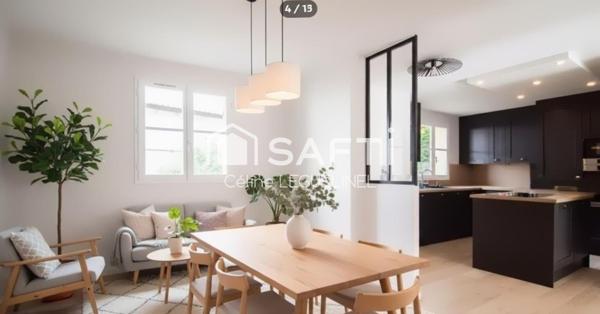 Maison familiale rénovée avec goût – 4/5 chambres, garage et agréable extérieur à Houdan