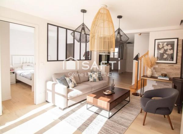 Maison familiale rénovée avec goût – 4/5 chambres, garage et agréable extérieur à Houdan