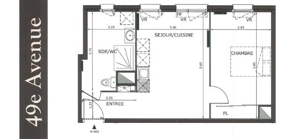 Appartement  à louer sur Meaux 2 pièce(s) 42.50 m2
