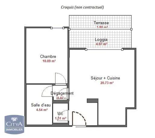 Vente appartement 2 pièces de 43m²