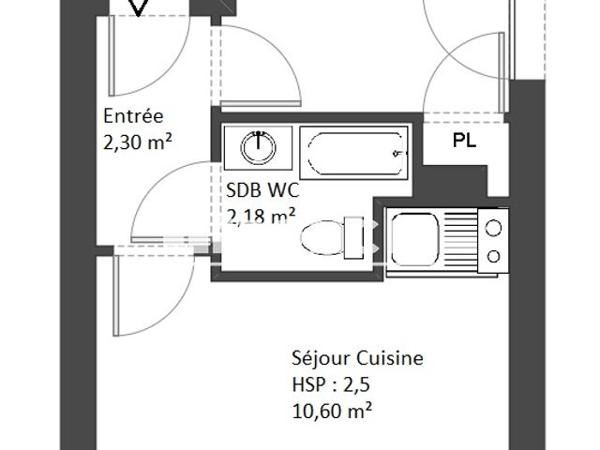 Location Studio 21.64 m² - 35 RUE HENRI DE SAHUQUE Toulouse 31400