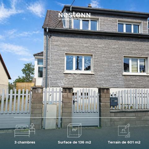 Maison Forbach - 3 Chambres - 137 m2 - Rue calme - proche commodités - Terrain 6,01 ares