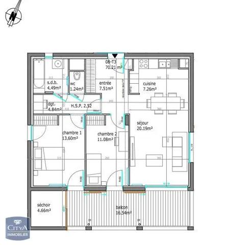 Appartement à vendre 3 pièces 69.5m² Antibes (06160)