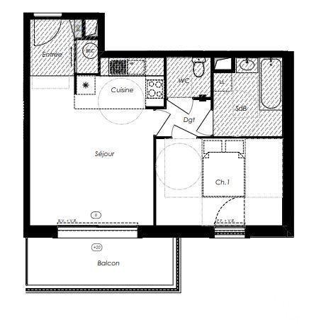 Appartement 2 pièces de 46 m² à Challans (85300)