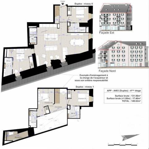 Appartement F5 à vendre  5 pièces - 140,29 m2 CHAMONIX MONT BLANC - 74
