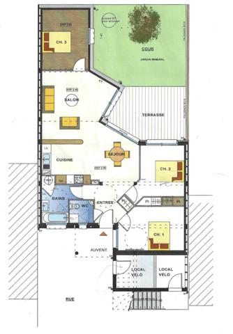 Appartement 88 m2 3 chambres AURAY avec jardin / 2 places de stationnement