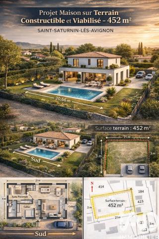 Terrain à vendre 500 m² Saint-Saturnin-lès-Avignon