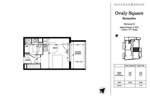 Appartement · Vente Montpellier (34070) 1 pièce · 25m²
