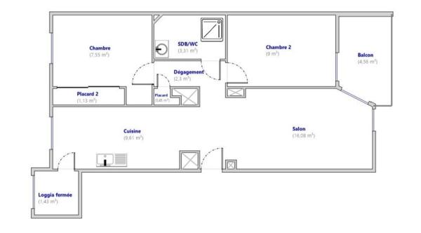 Appartement à vendre 3 pièces 50 m² Annecy