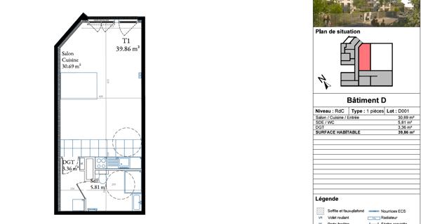 À vendre Studio 39.7 m² - Sceaux 92330
