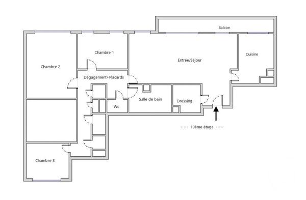 Appartement F5 à vendre  5 pièces - 93,11 m 2   PARIS  - 75012