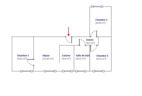 Appartement Boulogne Billancourt 3 pièce(s) 50.51 m2