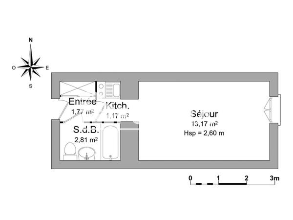 Location Studio 18.98 m² - 5 RUE POULLAIN DUPARC Rennes 35000