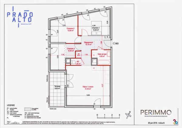 Appartement à vendre |  Marseille 08 |  4 pièces | 85 m²