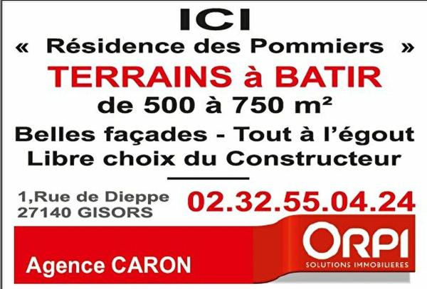Terrain à vendre    572 m2 Gisors