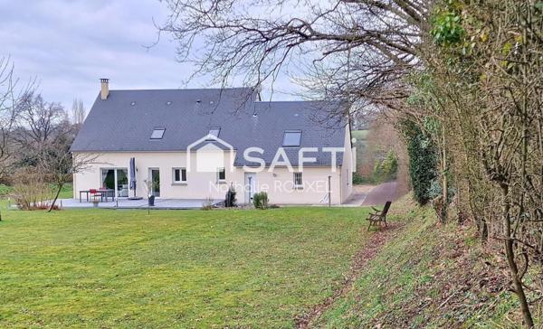 Maison 150 m2, 4 chambres, 1 bureau, double garage avec combles aménageables, terrain 2640m2