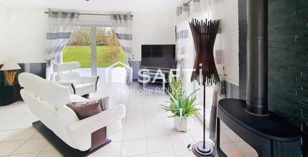 Maison 150 m2, 4 chambres, 1 bureau, double garage avec combles aménageables, terrain 2640m2